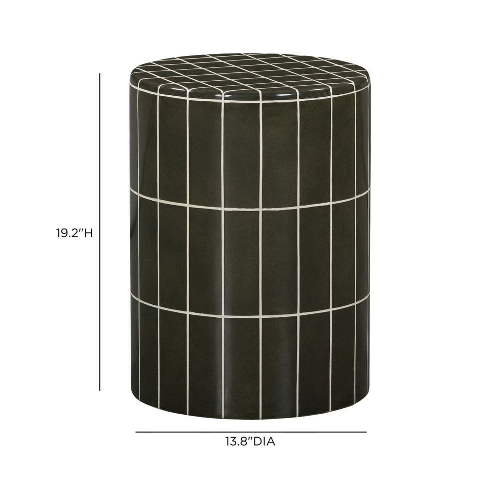 Tatiana Round Concrete Indoor/Outdoor Side Table - Forest Green