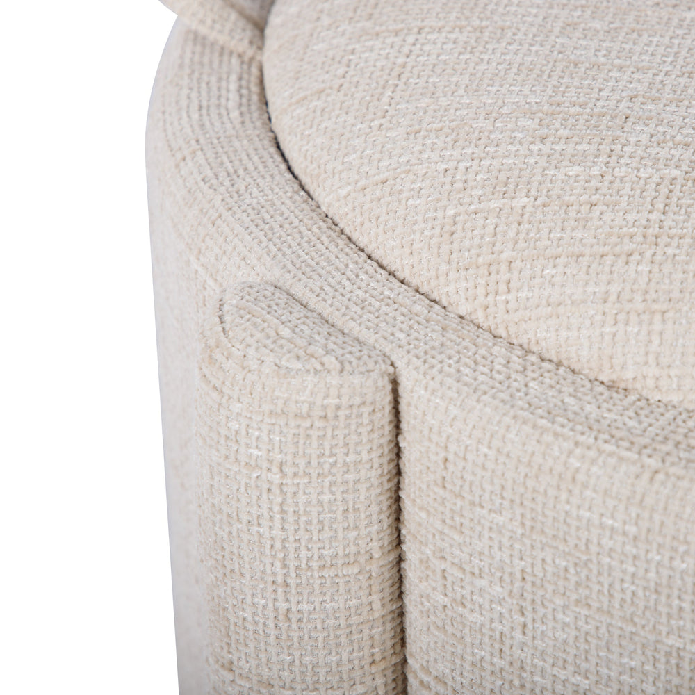 Bellamy Railroad Chenille Storage Stool With Reversible Tray Top