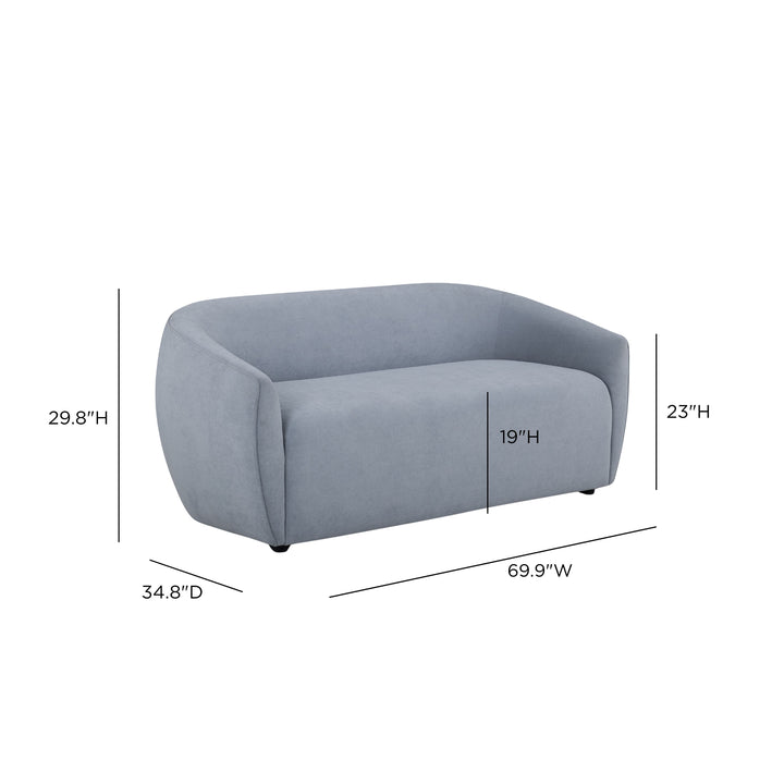 Jordan 70" Baby Blue Textured Performance Velvet Loveseat
