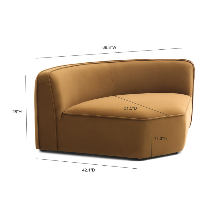 Travie Modular Wedge Corner Chair - Honey