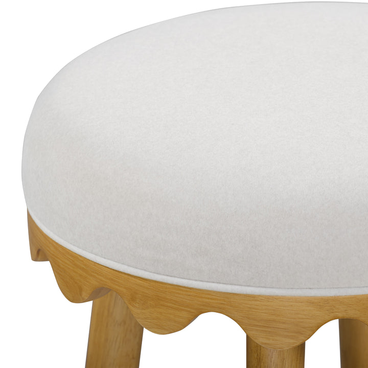 Oodle Cream Performance Vegan Mohair Counter Stool - Natural Ash