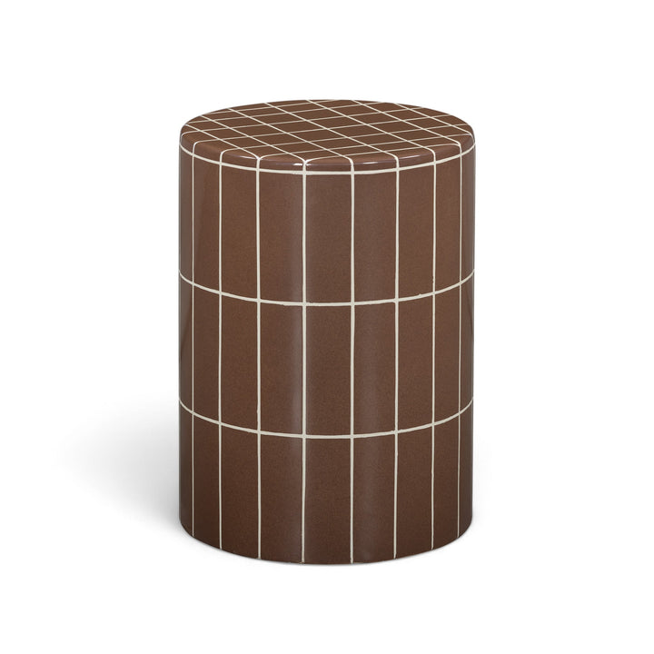 Tatiana Round Concrete Indoor/Outdoor Side Table - Terracotta