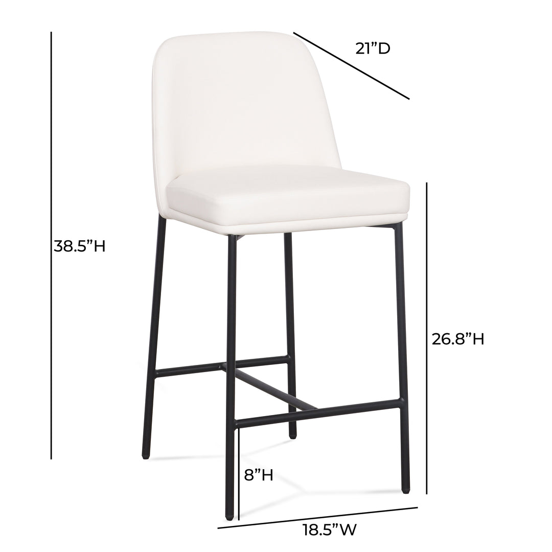 Sydney Cream Performance Vegan Leather Counter Stool - Set of 2