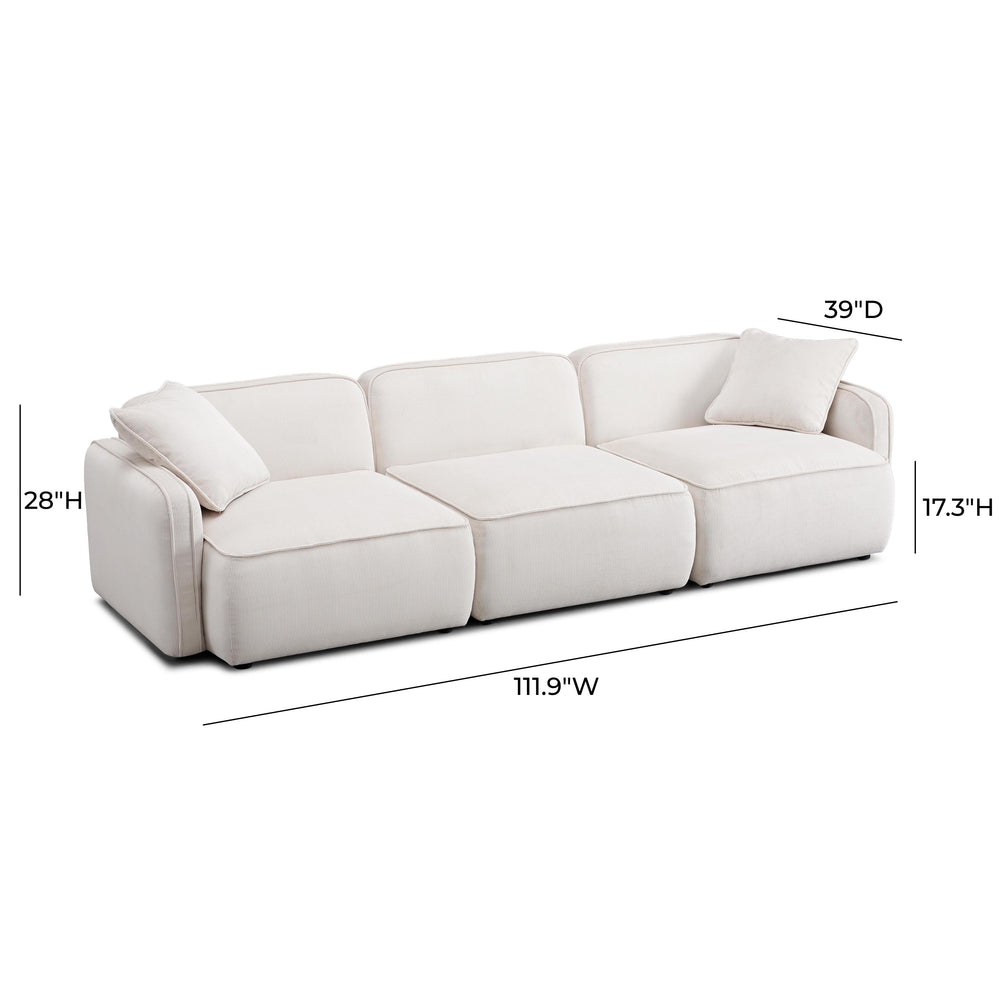 Travie 112" Modular Sofa - White Sand