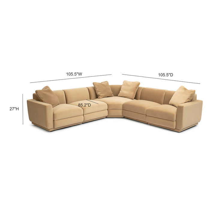 Perry 5-Piece Modular L-Sectional - Tan