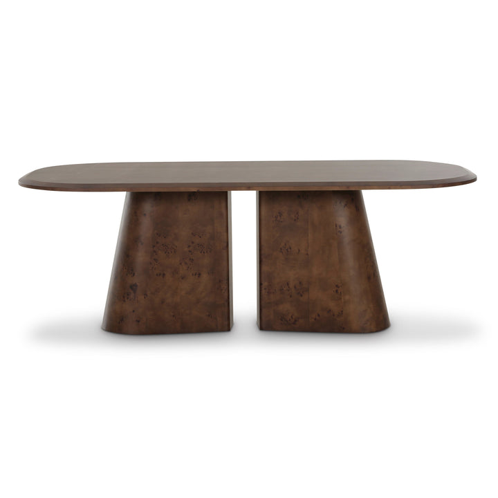 Gladyss 87" Burl Oval Dining Table