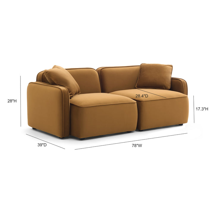 Travie 78" Modular Loveseat - Honey