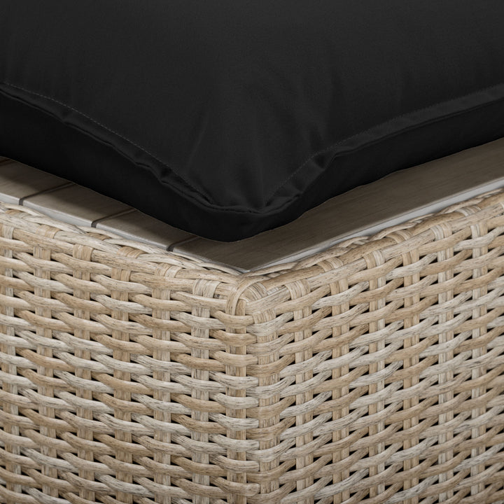 Cali Performance Fabric &amp; Wicker Outdoor Ottoman