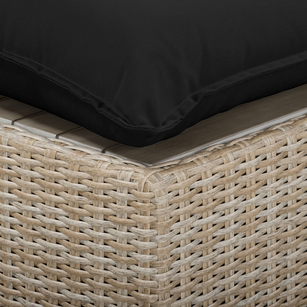 Cali Performance Fabric & Wicker Outdoor Ottoman