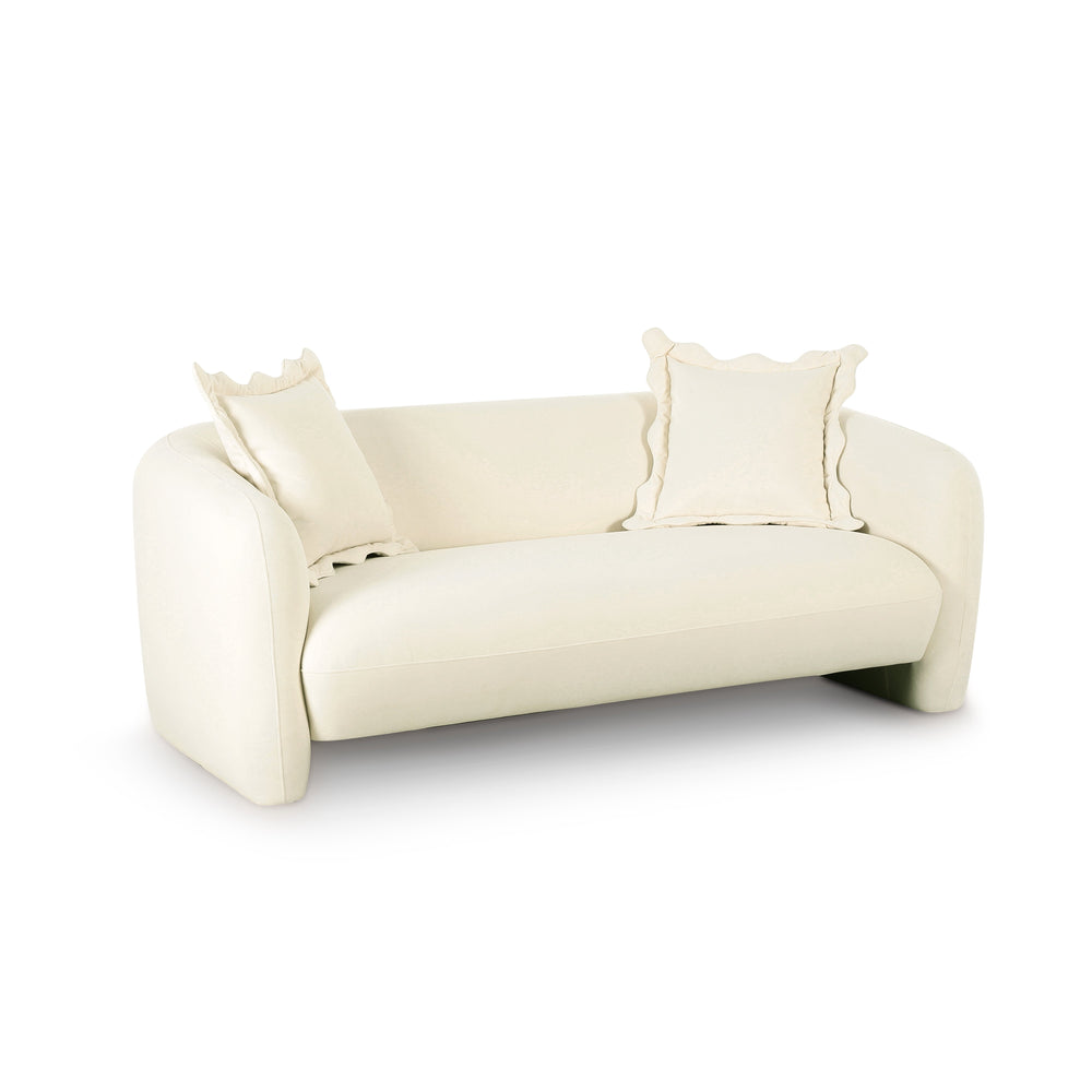 Lou 71.5" Cream Performance Velvet Loveseat