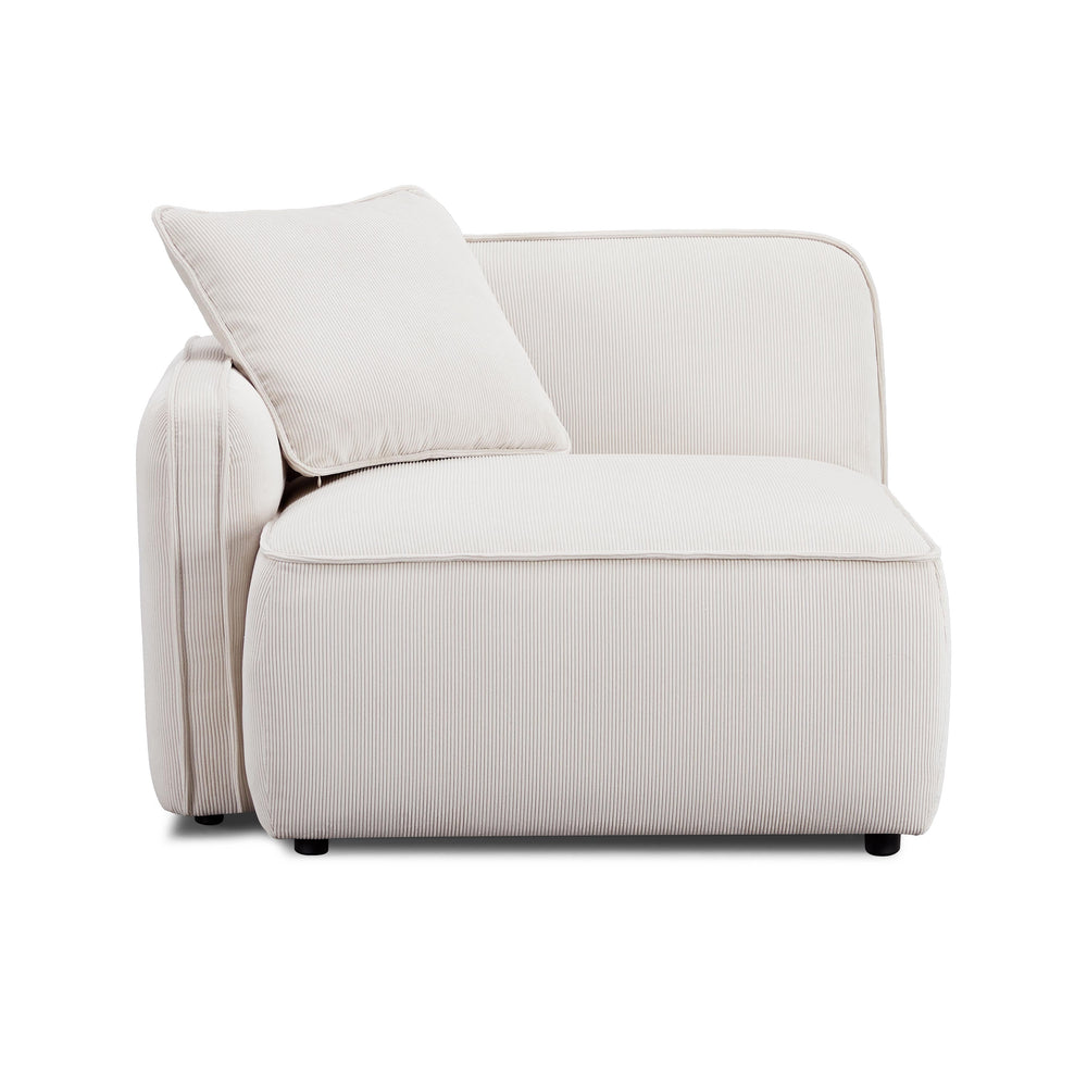 Travie Modular Corner Armchair - White Sand / LAF