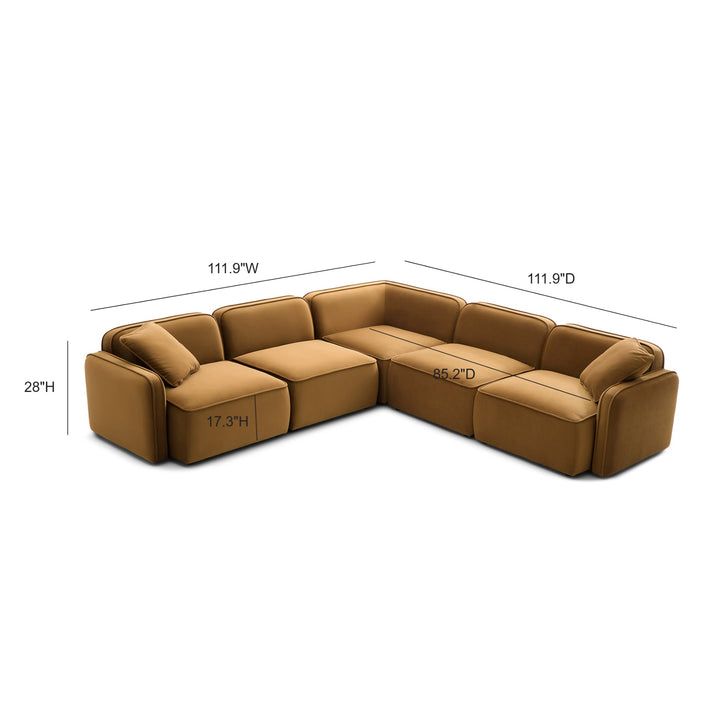 Travie 5-Piece Modular L-Sectional - Honey