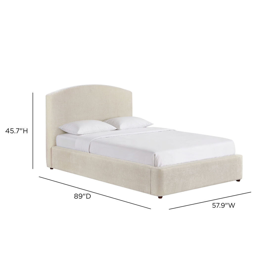 Leah Cream Performance Chenille Bed - 48" Three Quarter XL