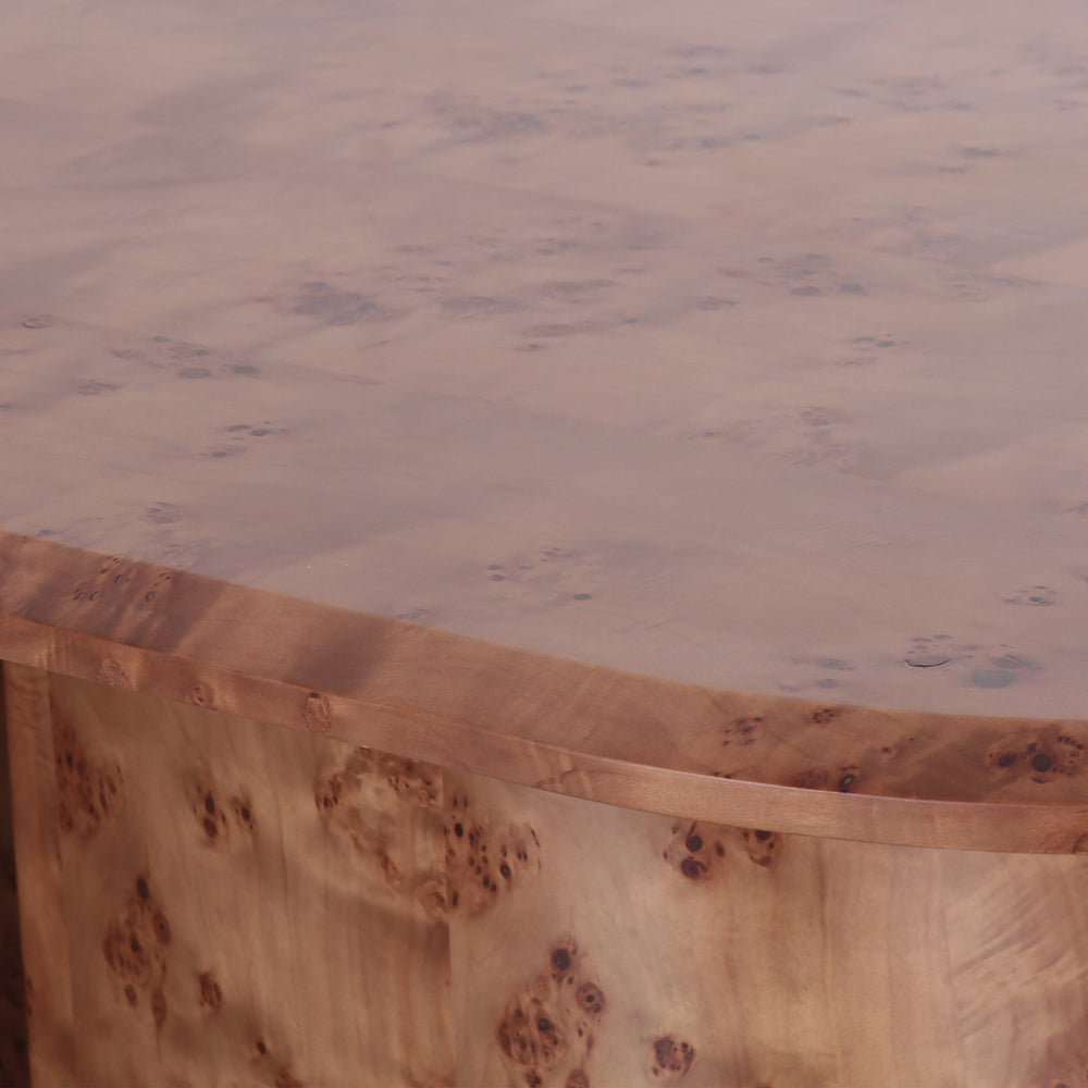 Gladyss 87" Burl Oval Dining Table