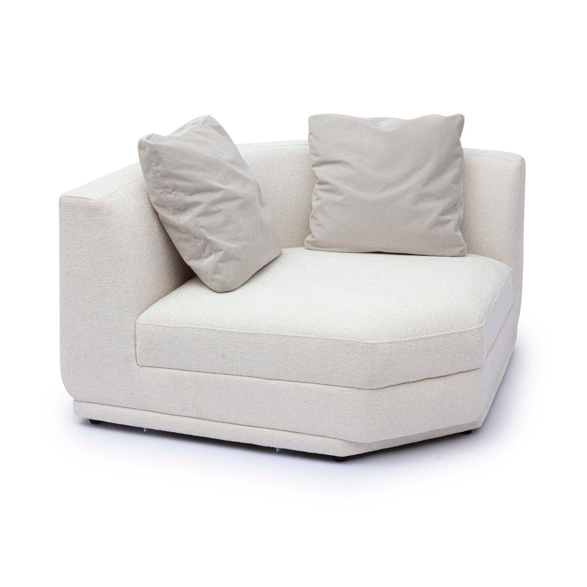 Perry Cream Performance Chenille Modular Wedge Corner Chair