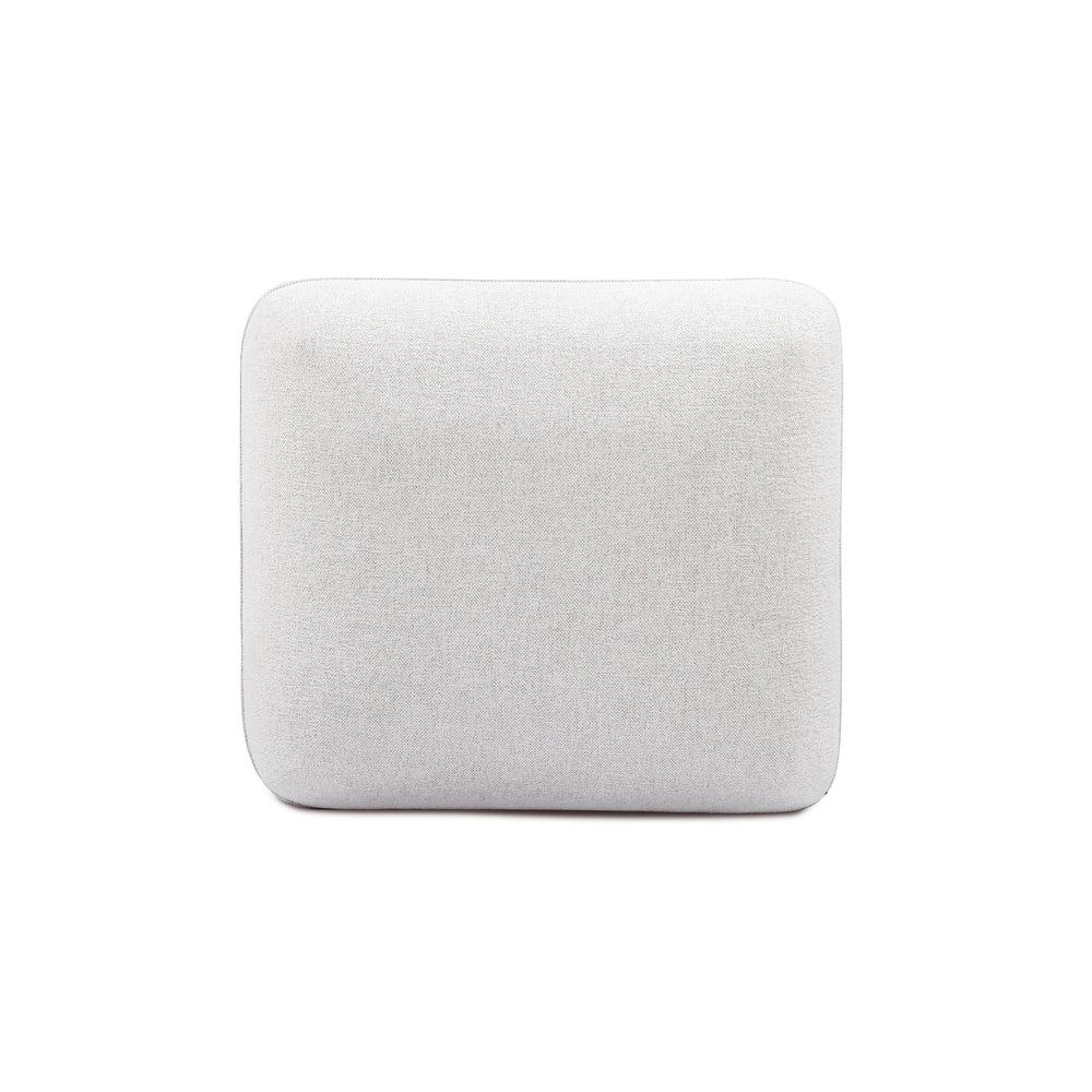 Arezza Stone White Contract-Grade Basketweave Chenille Ottoman