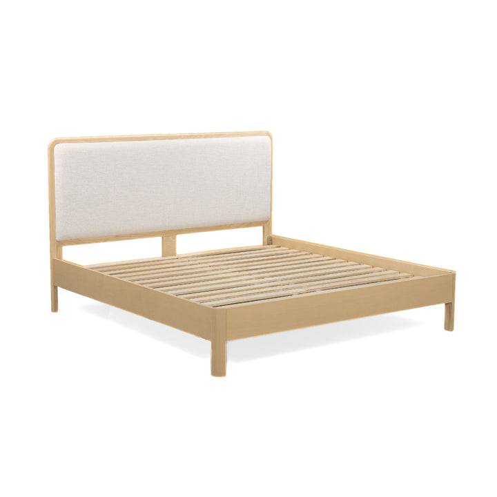 Rafaelle Natural Solid Ash and Cream Upholstered Bed - King