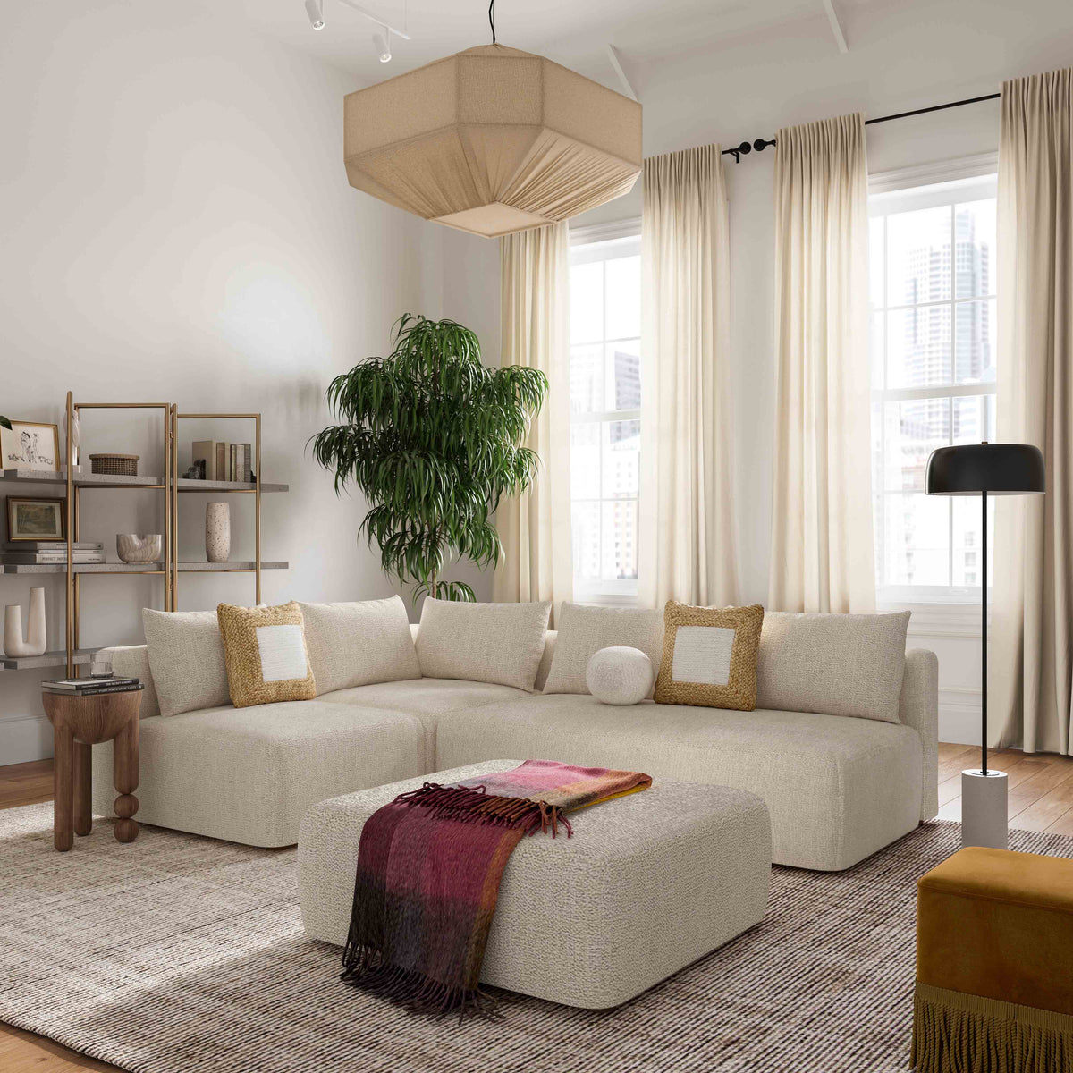 Hangover Modular Armless Chair - Ivory