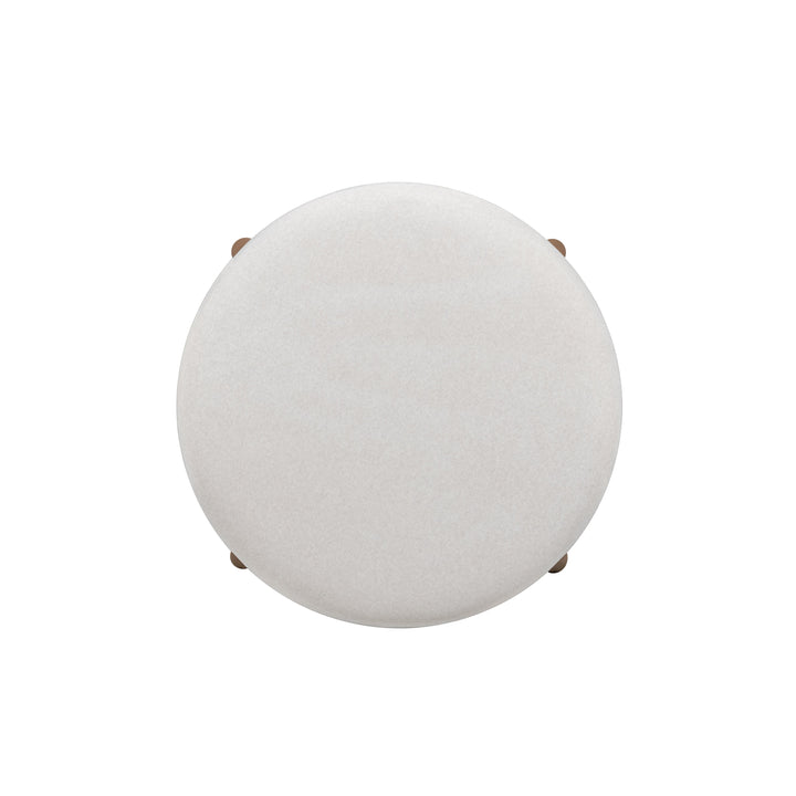 Oodle Cream Performance Vegan Mohair Counter Stool - Light Walnut
