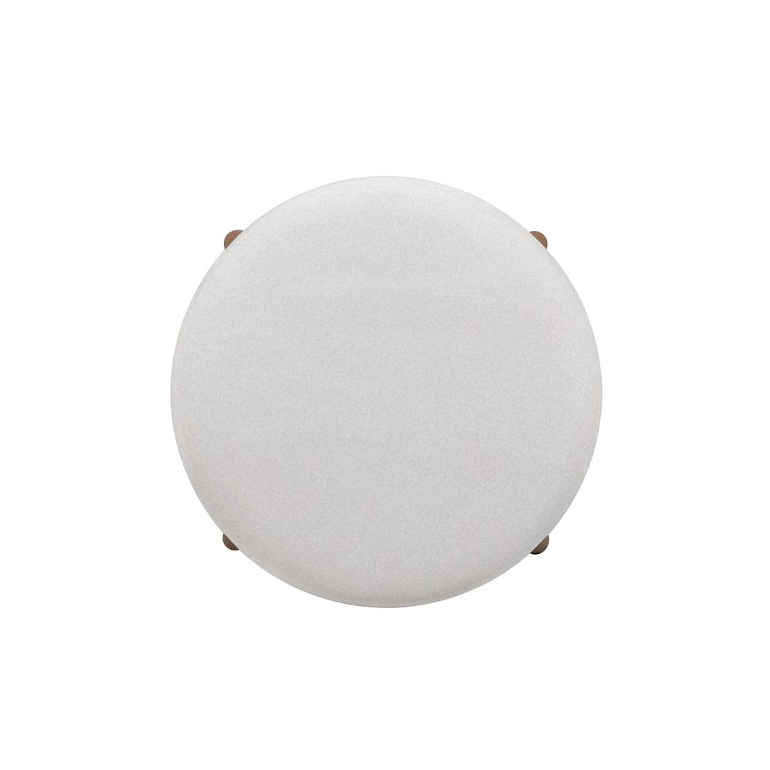 Oodle Cream Performance Vegan Mohair Counter Stool - Light Walnut