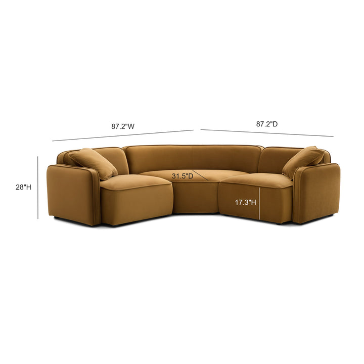 Travie 3-Piece Modular L-Sectional - Honey
