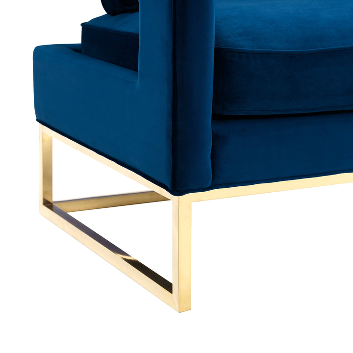 Avery Performance Velvet Accent Chair - Navy