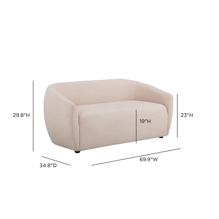 Jordan 70" Blush Textured Performance Velvet Loveseat