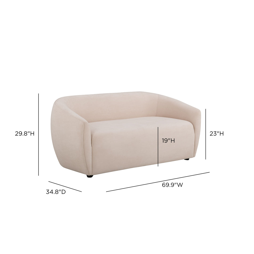 Jordan 70" Blush Textured Performance Velvet Loveseat