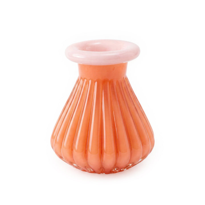 Shell Orange Glass Vase