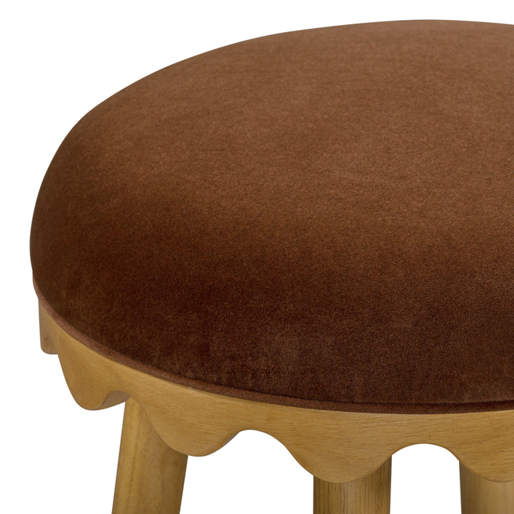 Oodle Bronze Performance Vegan Mohair Bar Stool - Natural Ash