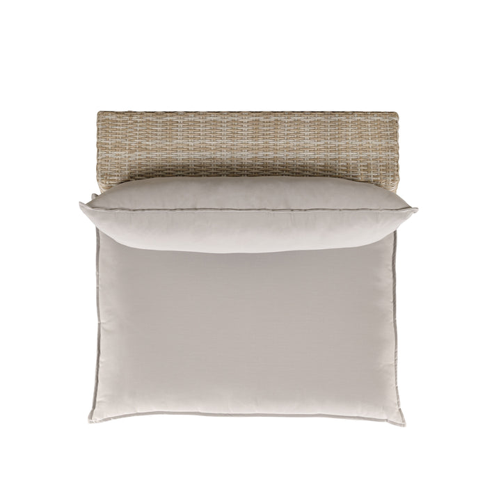 Cali Performance Fabric &amp; Wicker Outdoor Armless Chair