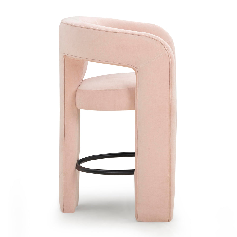 Malone Performance Chenille Stool - Blush / Counter Height