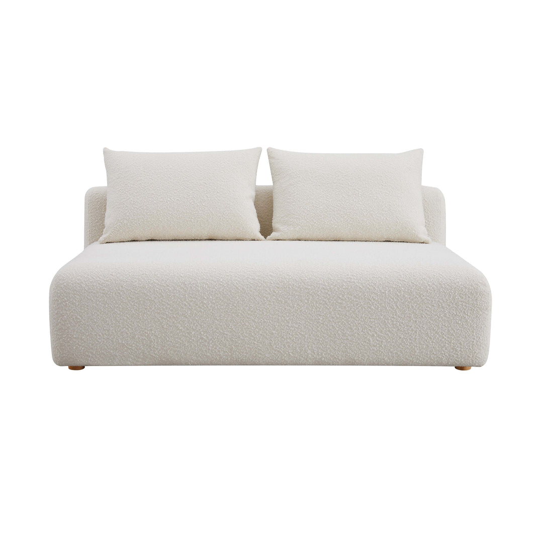 Hangover 64" Cream Performance Boucle Armless Loveseat