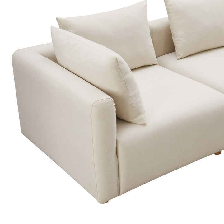 Hangover 81" Off-White Performance Linen Modular Loveseat