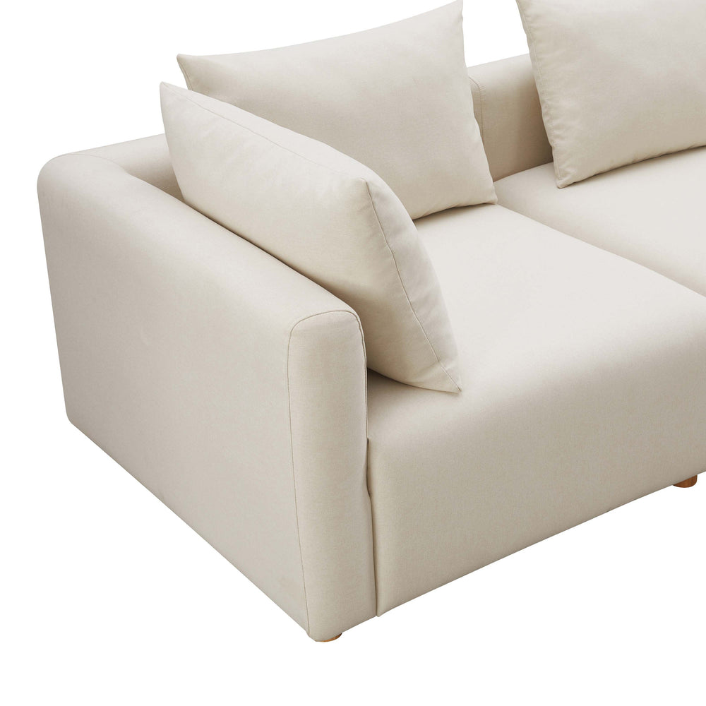 Hangover 81" Off-White Performance Linen Modular Loveseat