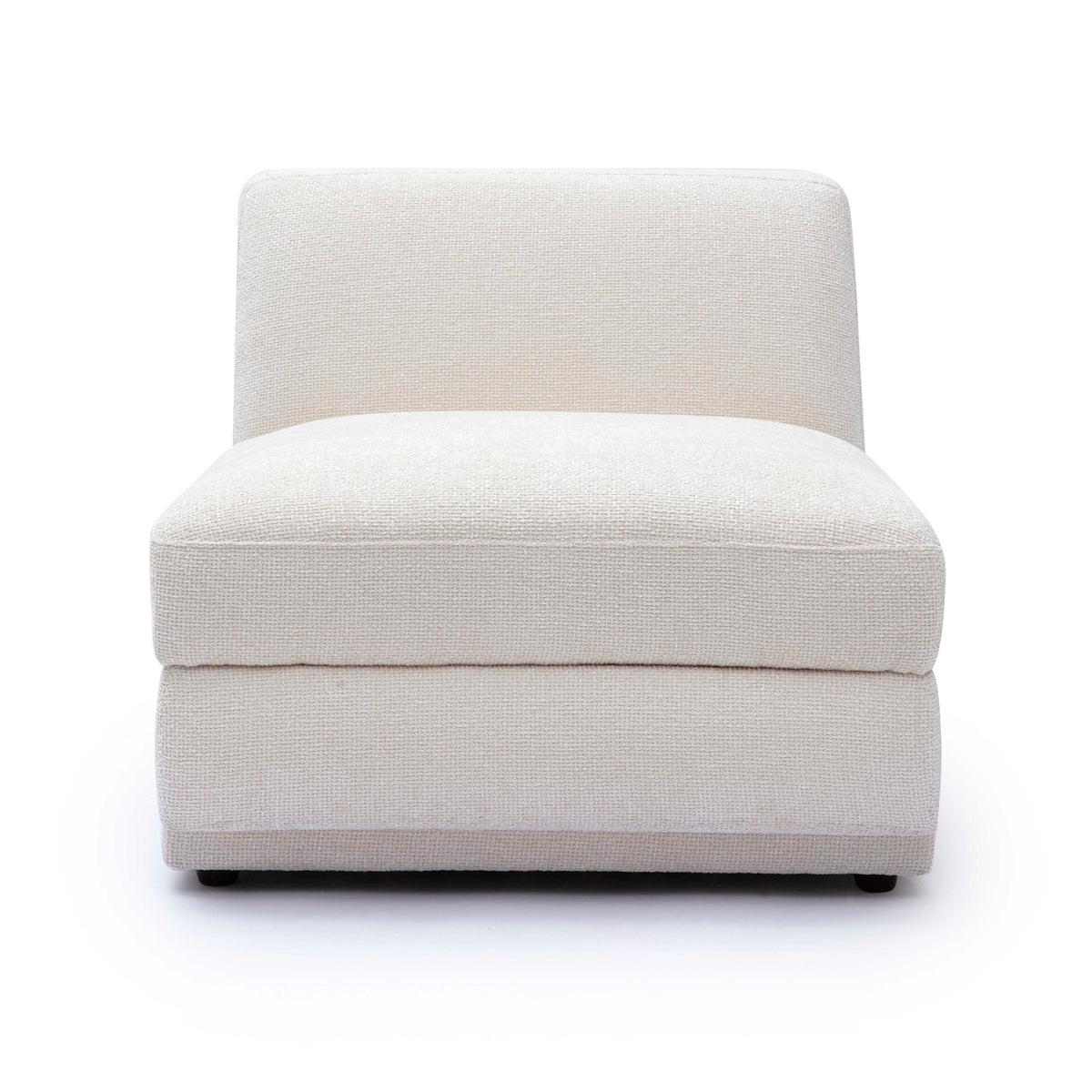 Perry Cream Performance Chenille Modular Armless Chair