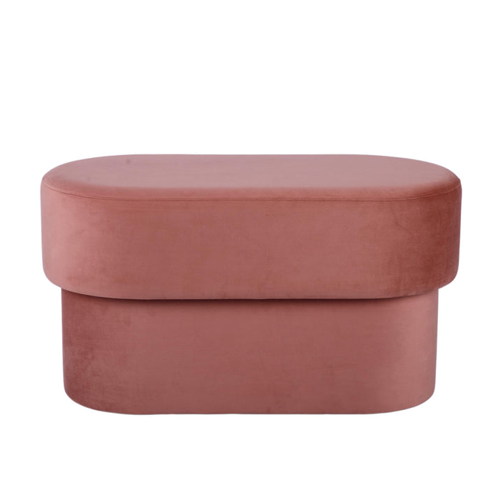 Andrea Performance Velvet Storage Bench (31"-50") - Salmon / 31"