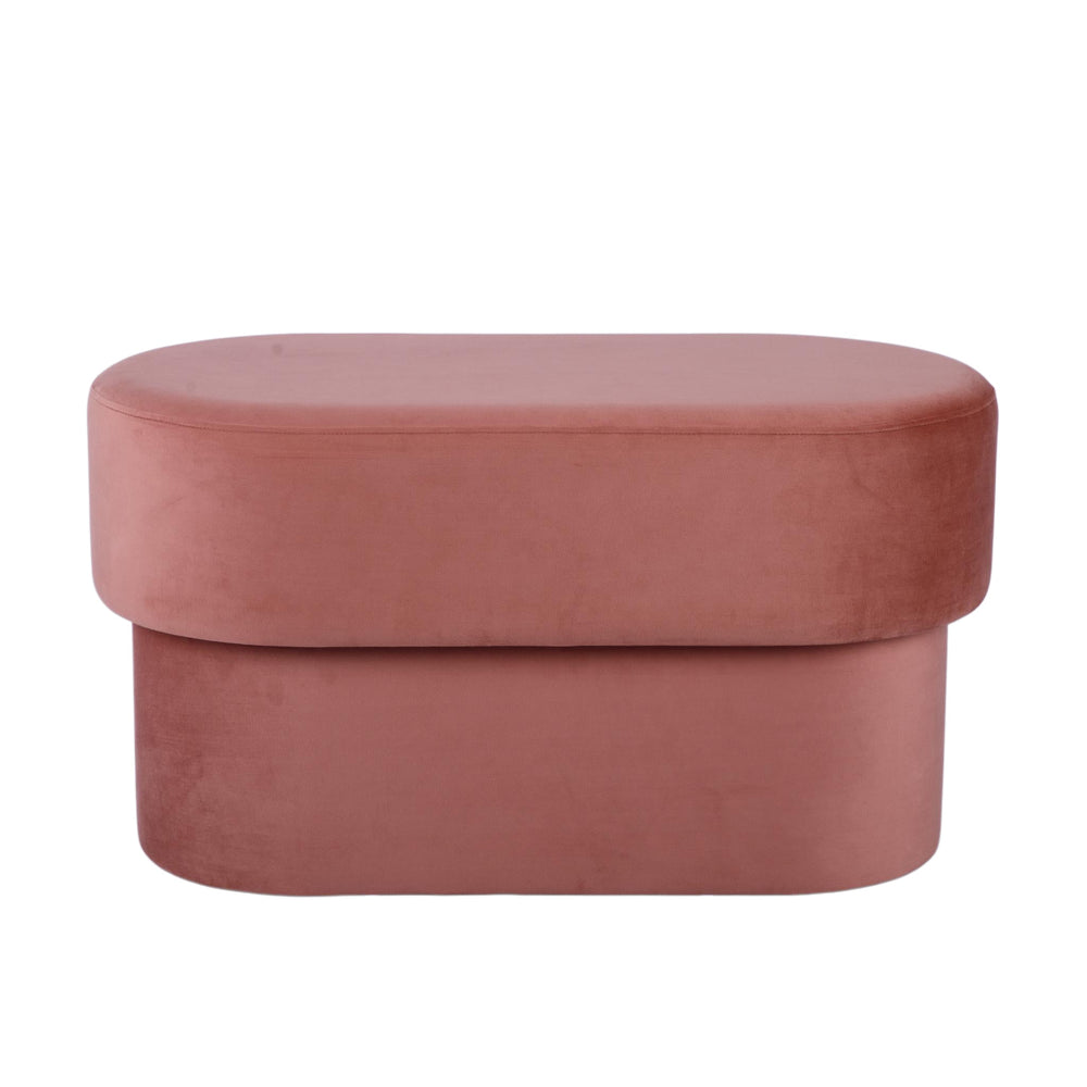Andrea Performance Velvet Storage Bench (31"-50") - Salmon / 31"