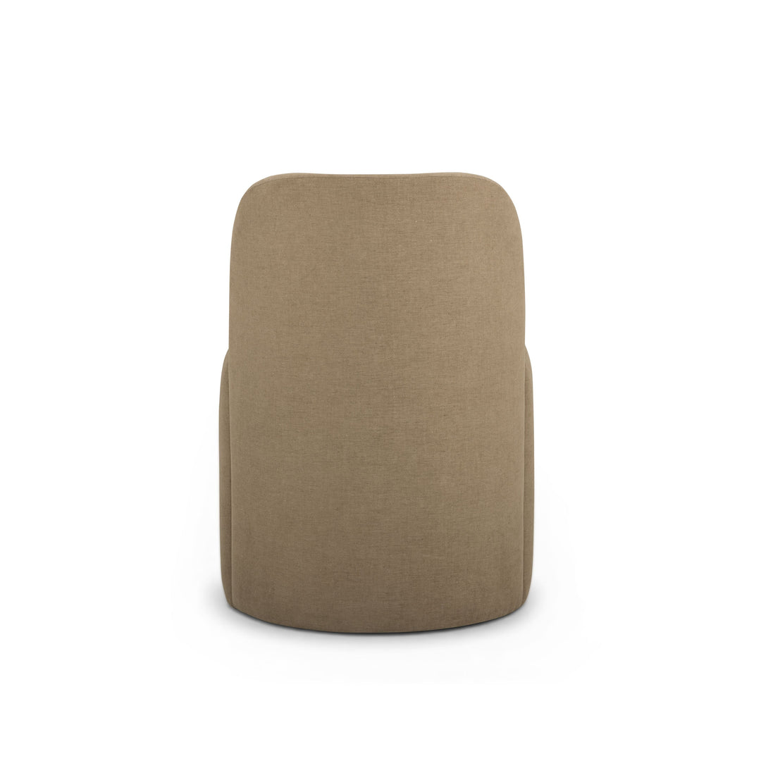 Persa Round Back Light Brown Performance Chenille Dining Chair