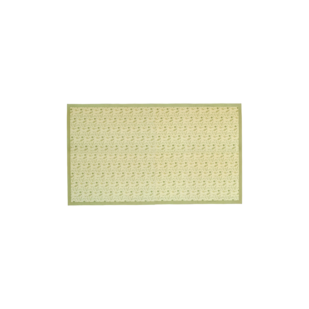 Dolce Olive Green Natural Cotton Table Cloth - 70" x 120"