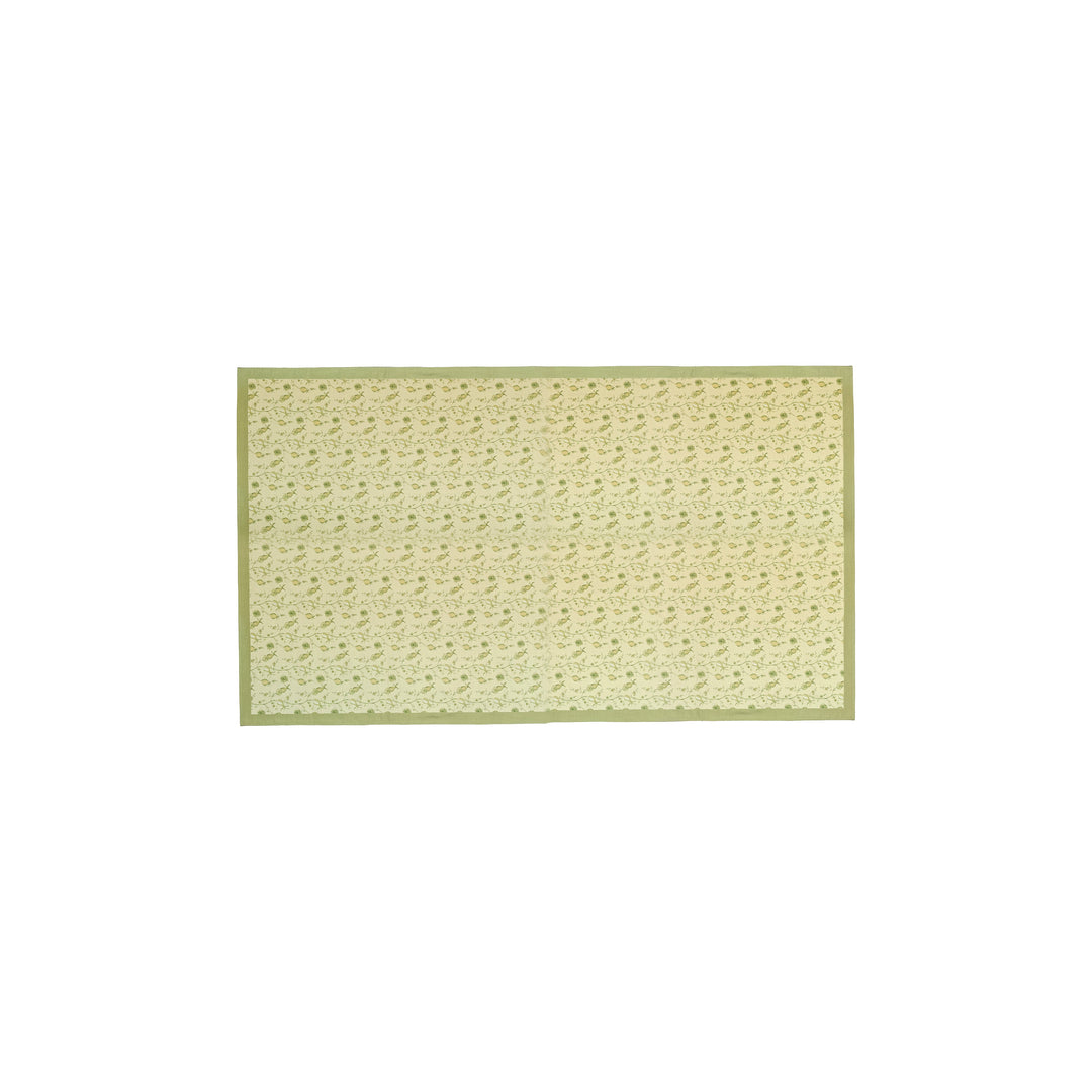 Dolce Olive Green Natural Cotton Table Cloth - 70" x 120"
