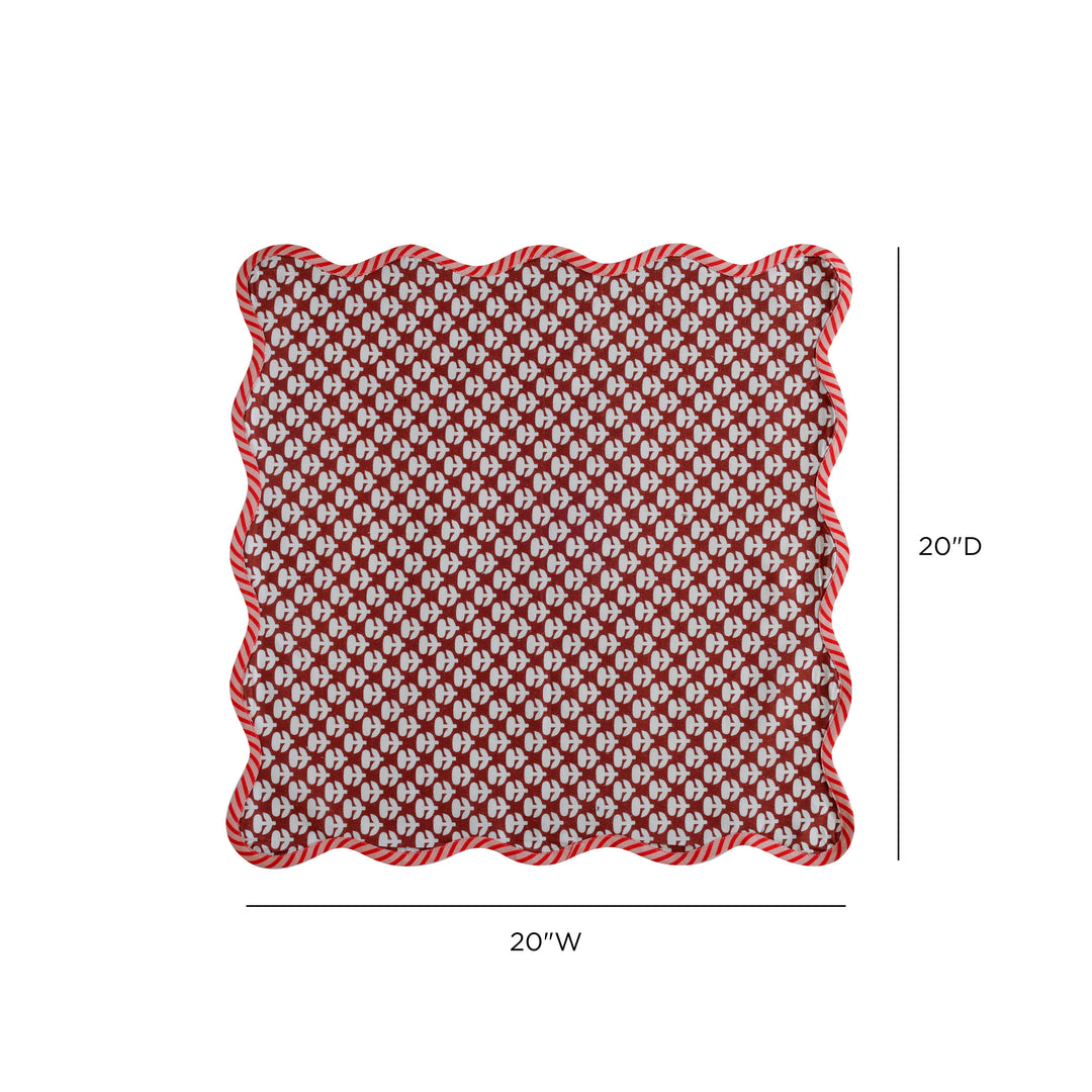 Crissy Rust Vintage Floral Cotton Canvas Printed Napkins - Set of 4