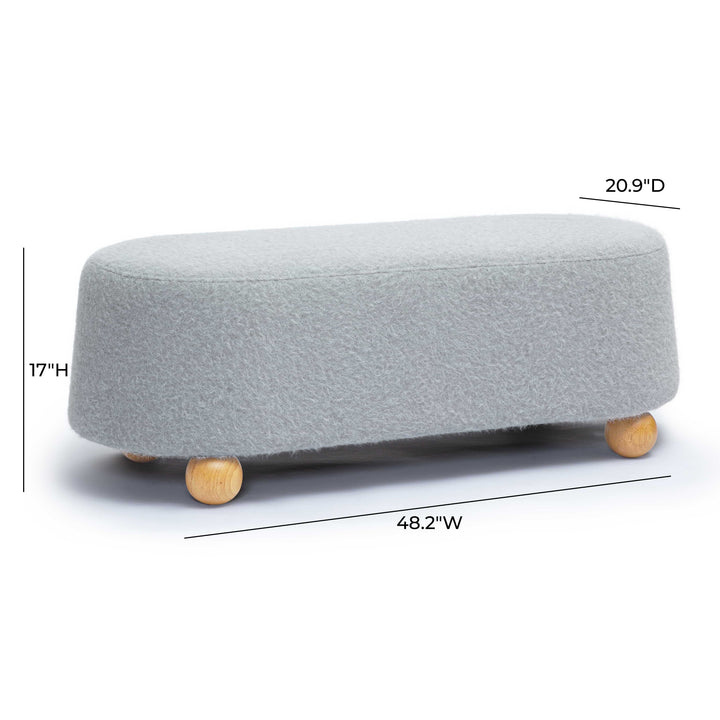 Jaine 48" Contract-Grade Faux Mohair Large Ottoman