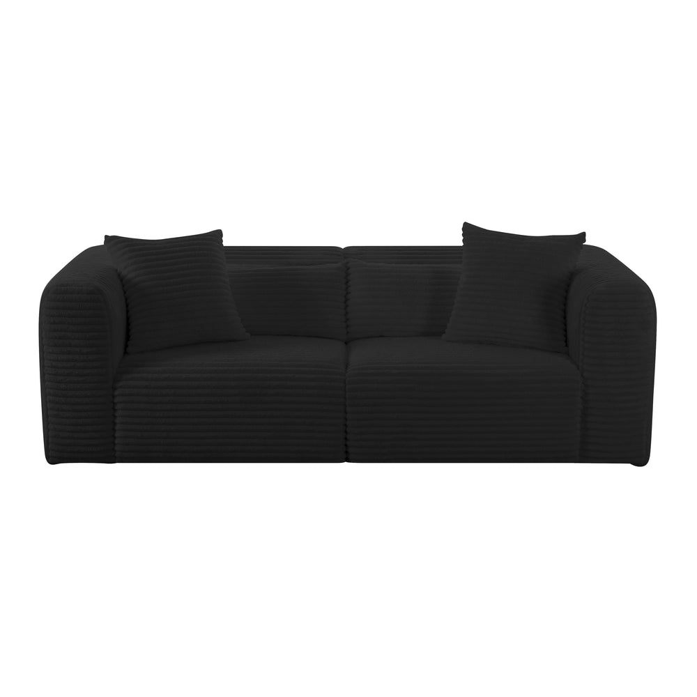 Tarra 86" Black Performance Corduroy Modular Loveseat