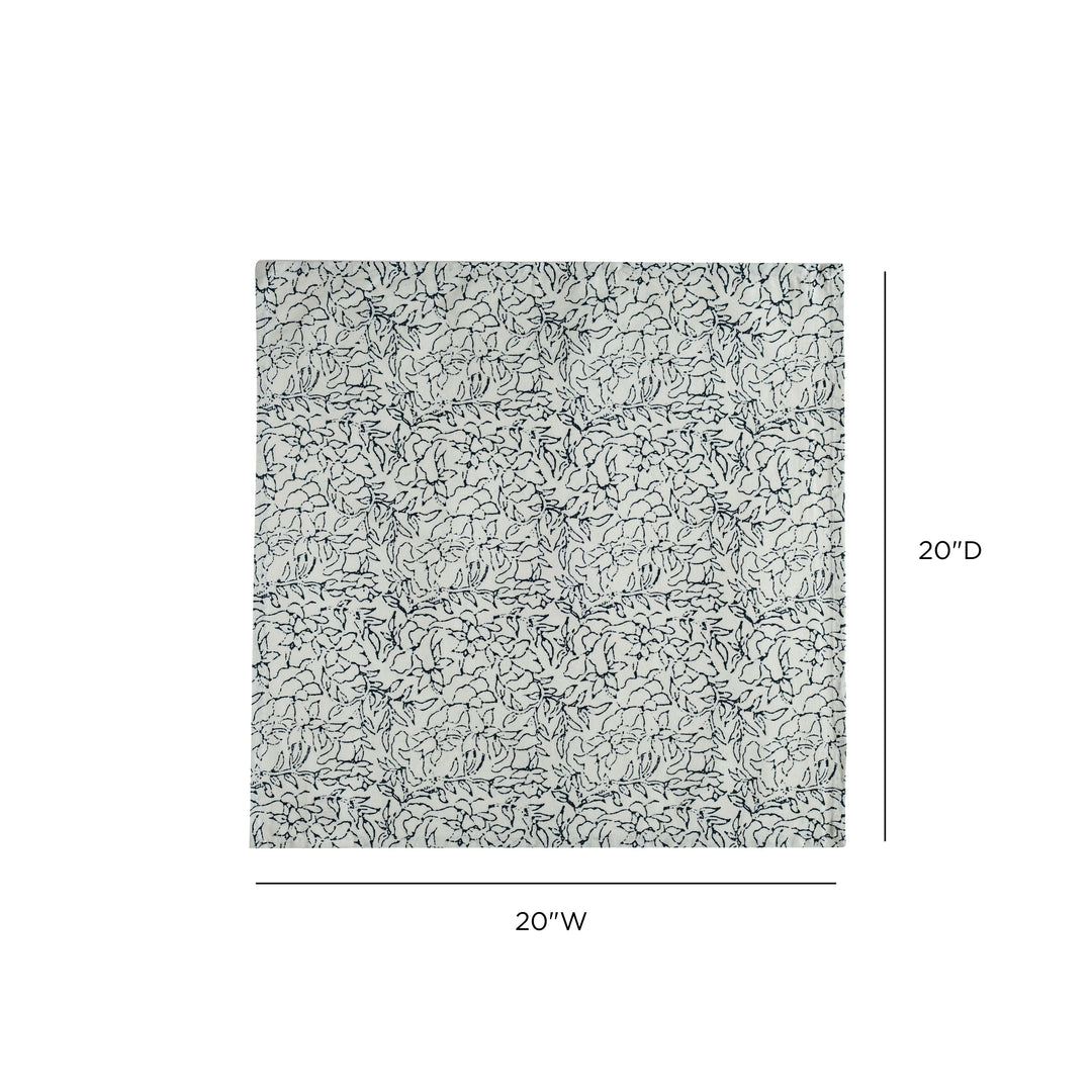 Crissy Black &amp; White Cotton Canvas Printed Napkins - Set of 4