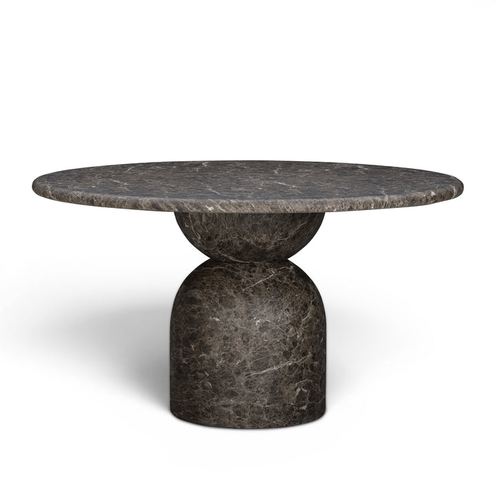 Cynthia 54" Dark Emperador Marble Concrete Indoor/Outdoor Dining Table