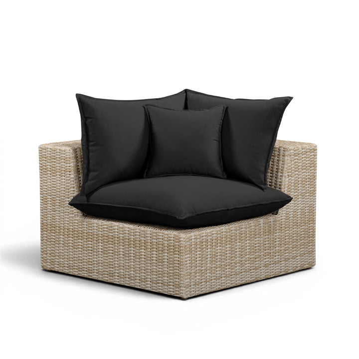 Cali Performance Fabric &amp; Wicker Outdoor Corner Chair