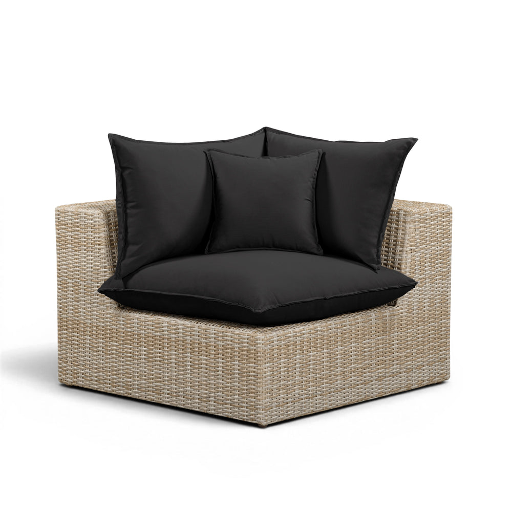 Cali Performance Fabric & Wicker Outdoor Corner Chair