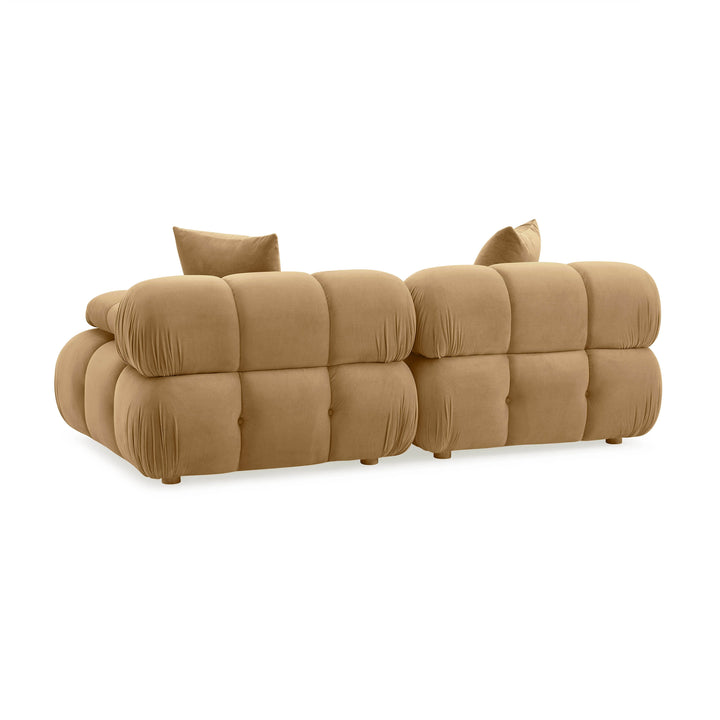 Calliope 79" Cafe Au Lait Performance Velvet Modular Loveseat