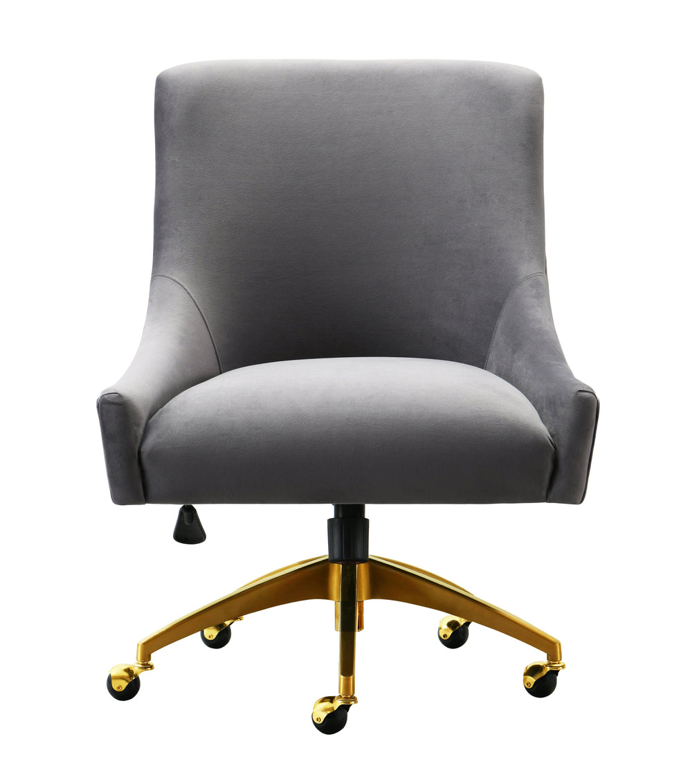 Beatrix Performance Velvet Office Swivel Chair - Grey